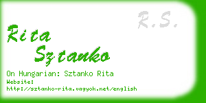 rita sztanko business card